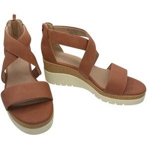 SOUL Naturalizer Goodtimes Toffee Wedge Sandals Platform Comfort Size 8.5M
